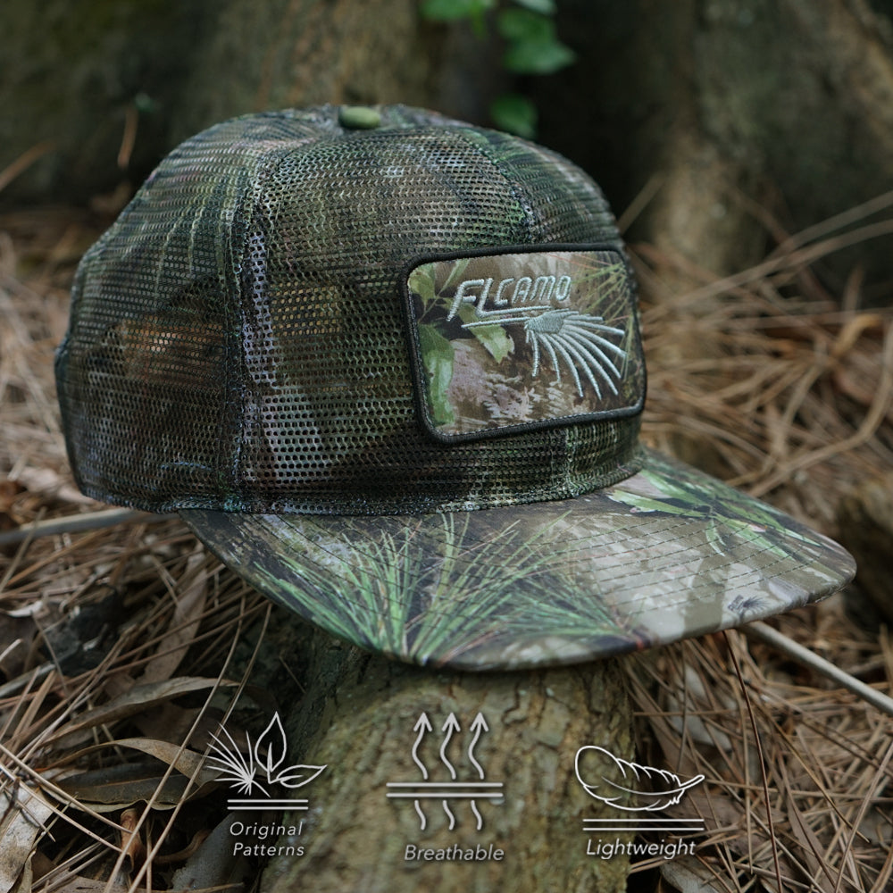 TOP HEADWEAR Enzyme Washed Camo Mesh Trucker Hat - Low Profile, Hook & Loop Back, One Size Fits Most - View #2