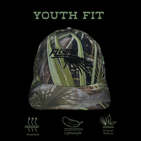 Youth - Ultra Lightweight Perforated, Fully Printed Hat- FL Camo Palmetto