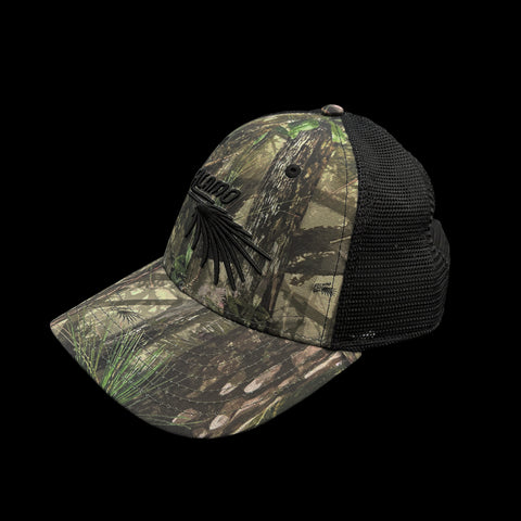 Lightweight mid crown 6 panel trucker hat - FL Camo Hammock  (SnapBack OSFA)