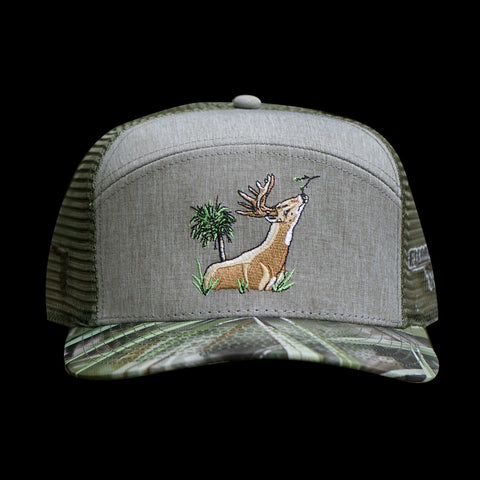 "Palmetto Buck" - FL Camo Palmetto Hybrid Trucker Hat