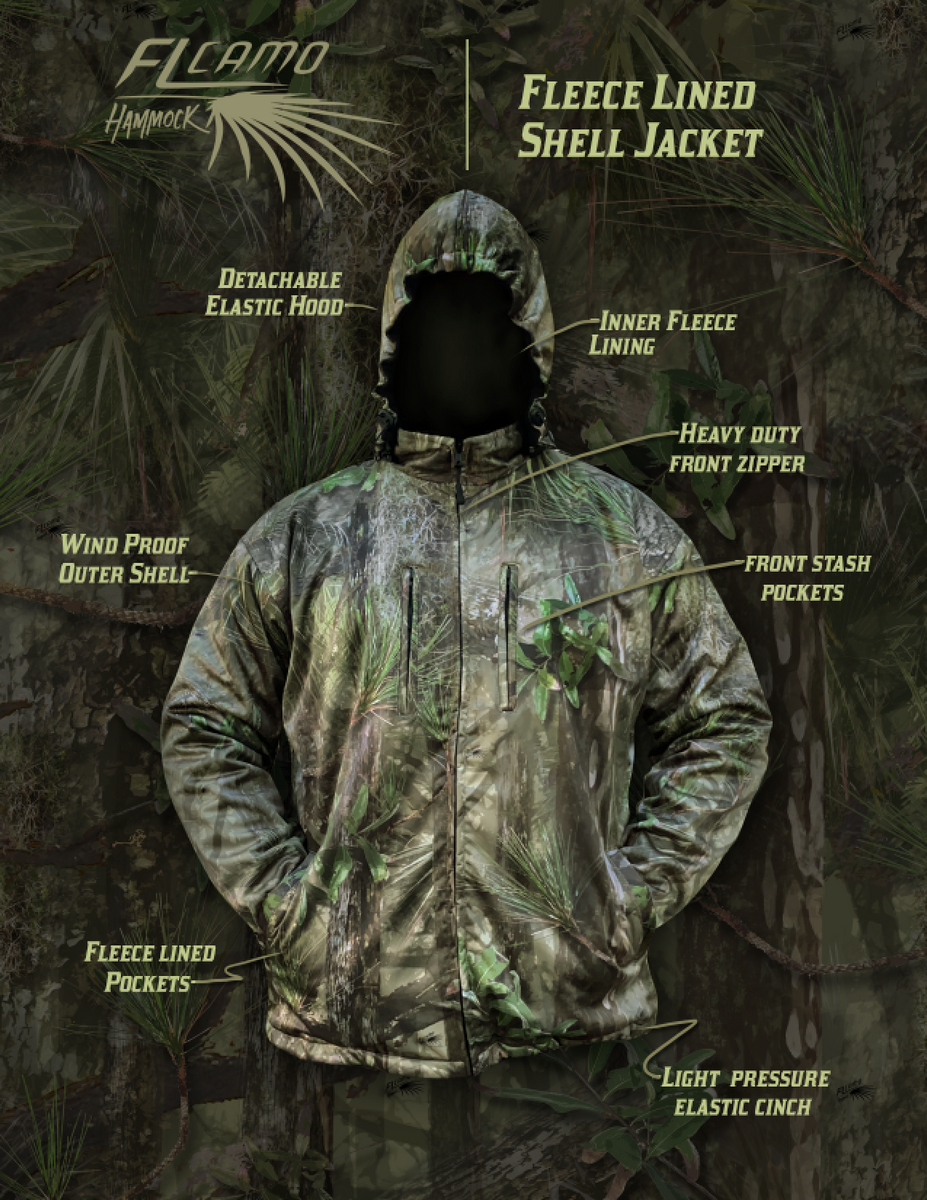 Shell Jacket Heavy Fleece Lined FL Camo Hammock FL Camo