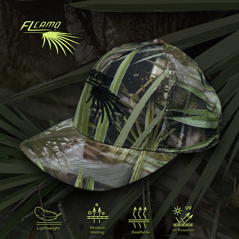 Ultra Lightweight Perforated, Fully Printed Hat- FL Camo Palmetto