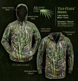 “Flex-Fleece”, 1/4 zip hoodie - FL Camo Glades