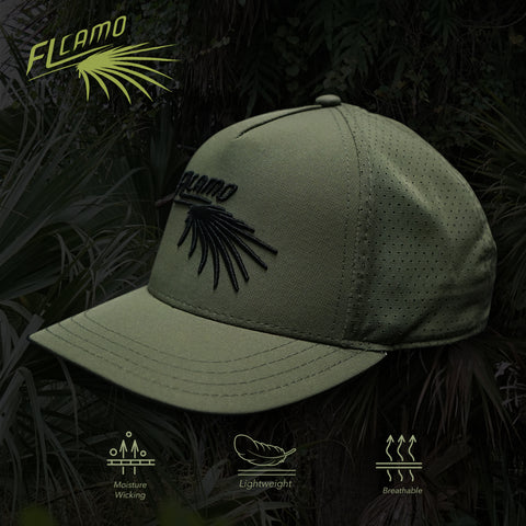 FL Camo Ultra Lightweight Perforated Hat - Olive Green