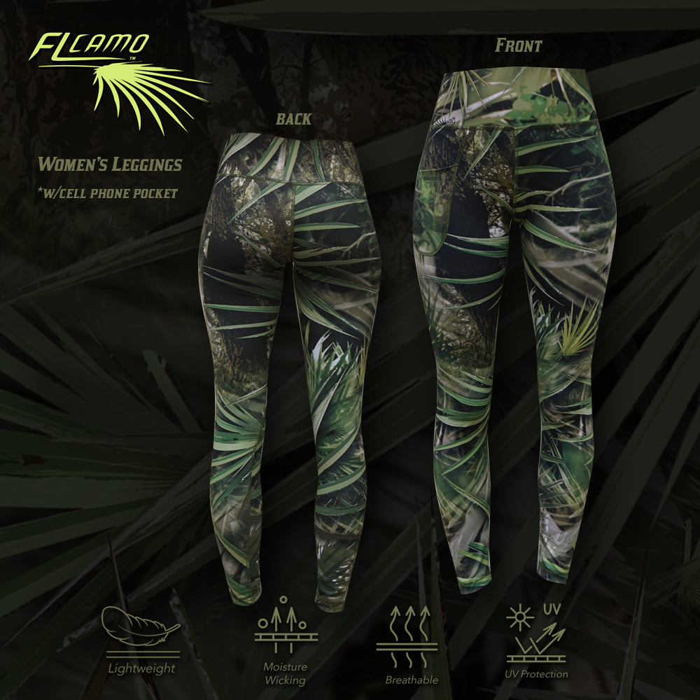 Lightweight Women's leggings - Palmetto – FL Camo - Florida and