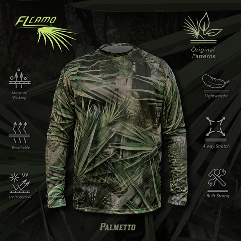 Lightweight Performance Long Sleeve Shirt - FL Camo Palmetto