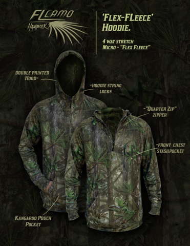 “Flex-Fleece”, 1/4 zip hoodie - FL Camo Hammock