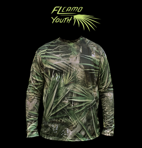 Youth Lightweight Performance Long Sleeve Shirt - FL Camo Palmetto