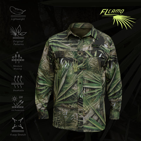 Performance Button Down- FL Camo Palmetto