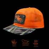 FL Camo Safety Orange full mesh Trucker Hat