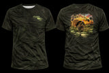 "Pure Florida" Osceola Turkey T-Shirt - Ghosted Charcoal Palmetto Pattern