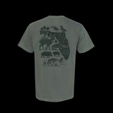 "The Florida Sportsman" FL Camo Comfort Colors Pocket T-Shirt- Moss
