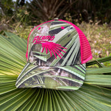 Pink Lightweight mid crown 6 panel trucker hat - Palmetto  (SnapBack OSFA)