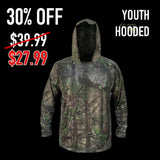 Youth Lightweight Performance Long Sleeve Hooded shirt - FL camo Hammock