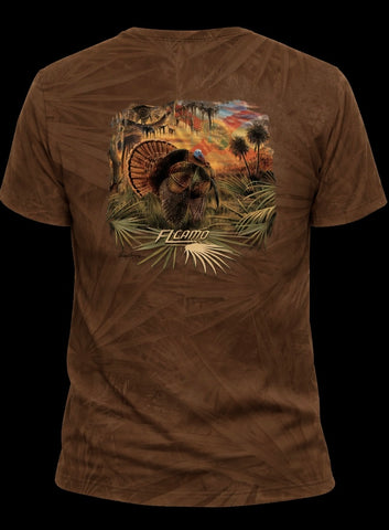 "Pure Florida" Osceola Turkey T-shirt - Rawhide Brown Ghost Palmetto