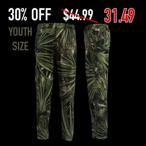 Youth Ultra Lightweight Performance Pants- FL Camo Palmetto