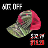 Pink Lightweight mid crown 6 panel trucker hat - Palmetto  (SnapBack OSFA)