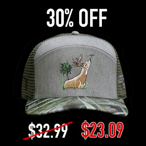 "Palmetto Buck" - FL Camo Palmetto Hybrid Trucker Hat