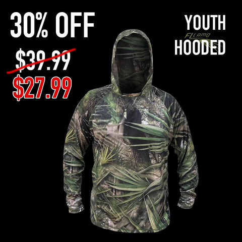 Youth Lightweight Performance Long Sleeve Hooded shirt - FL camo Palmetto