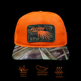 FL Camo Safety Orange full mesh Trucker Hat