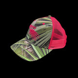 Pink Lightweight mid crown 6 panel trucker hat - Palmetto  (SnapBack OSFA)