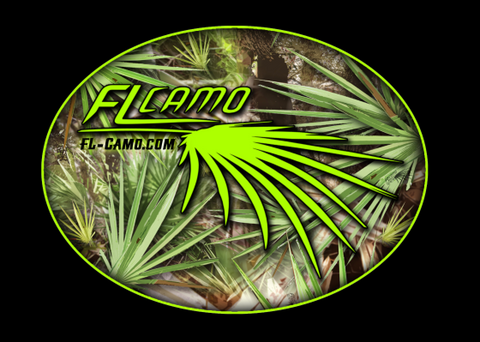 FL Camo Oval Sticker -Matte finish reflective metallic