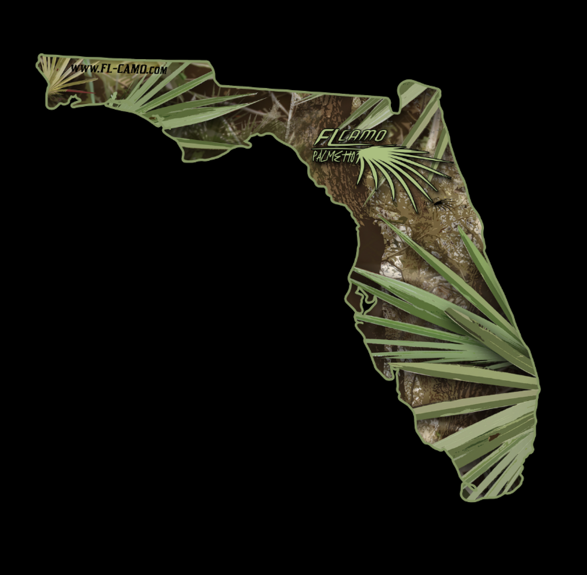 Small State of Florida, Oval sticker combo - FL Camo Palmetto – FL Camo ...