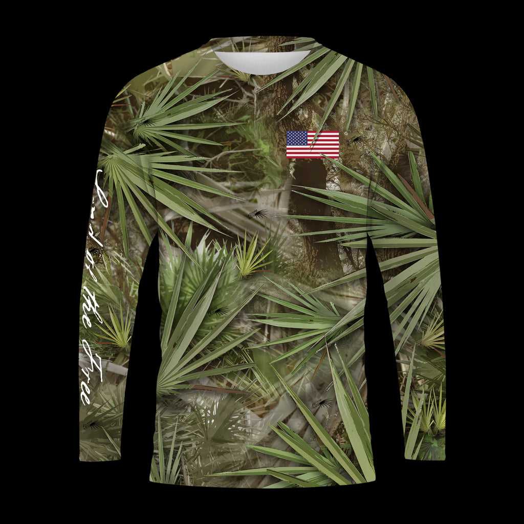 “Land of The Free" FL Camo Palmetto Perfromance Long sleeve FL Camo