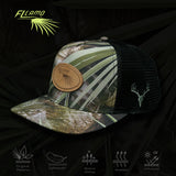 Leather logo patch Trucker- FL Camo Palmetto - Performance Trucker Hat